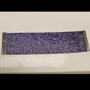 Daniel Swarovski lilac purple leather Bracelet with crystals! Like new!